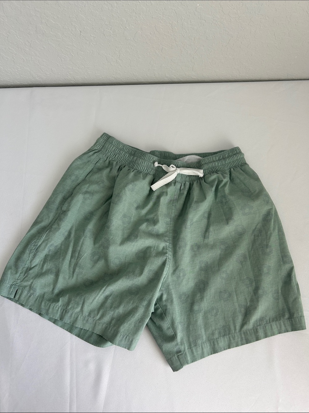 Chubbies Swim Trunks Men’s Green Elastic Waist Drawstring Lined Shorts